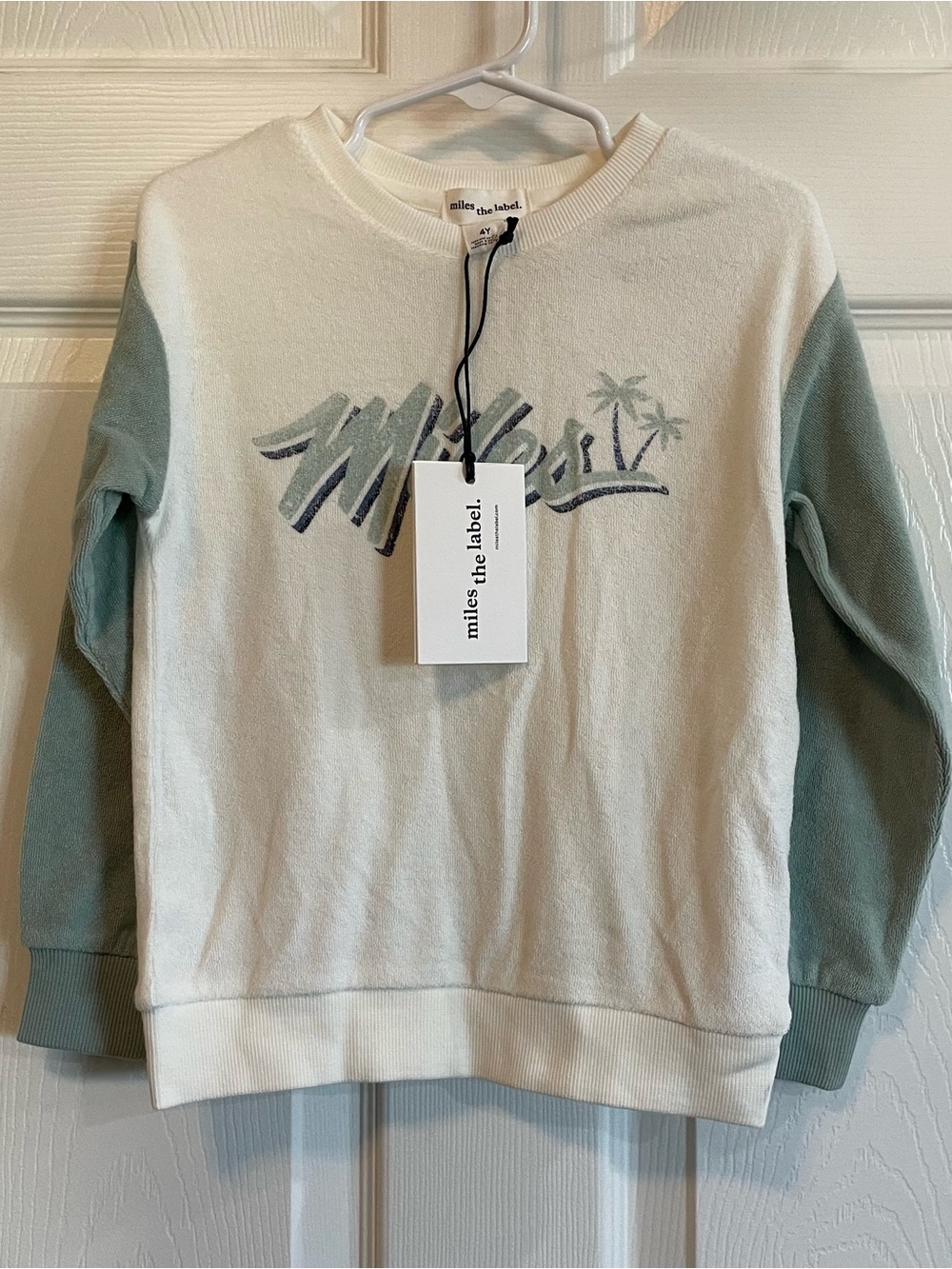 Miles the Label Terry Cloth Crewneck Sweatshirt 4Y NWT Organic Cotton